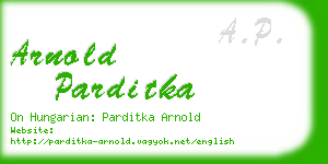 arnold parditka business card